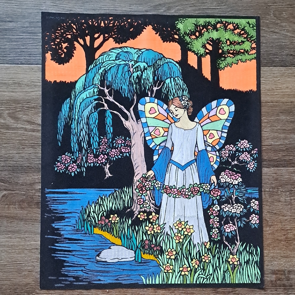 Vintage Starline Inc Fairy Fuzzy Wall Decor